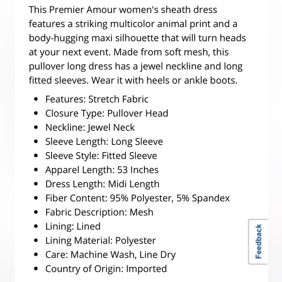 Long Sleeve Midi Sheath Dress Butterfly - Picture 6 of 8